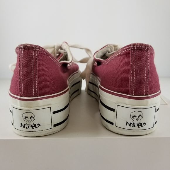 Nana Burgandy/Maroon White Canvas - Picture 7 of 9